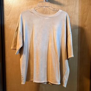 easel Beige Short Sleeve Tee; Size S